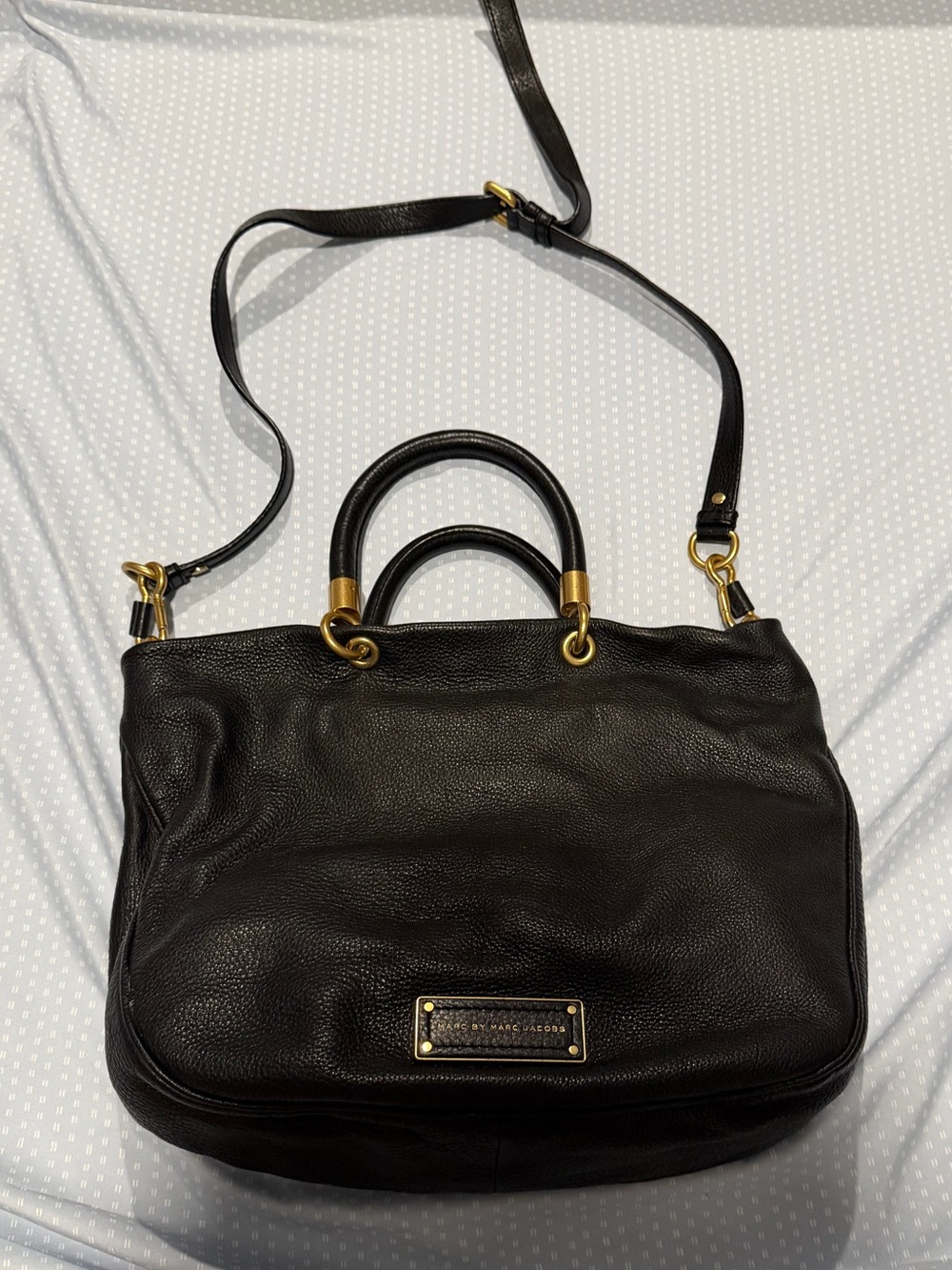 Marc by Marc Jacob’s Black Pebbled Leather Tote with Strap